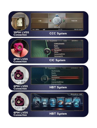 Комплект проводов для установки WM-MT в BMW 1/3/4/5/X1/X3/X5/X6 NBT (основной, CAN, LVDS/CVBS)