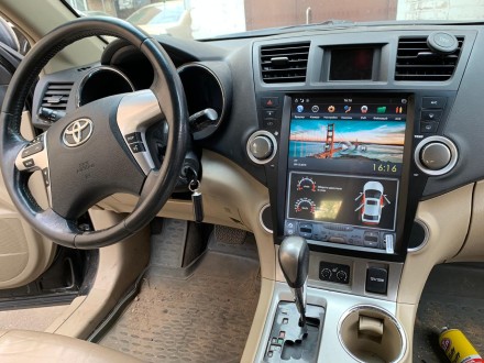 Головное устройство Toyota Highlander 2007-2013 (U40) Tesla-Style