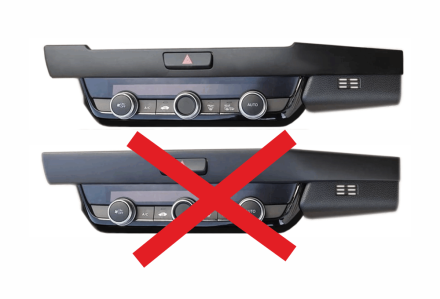 Рамка переходная в  HONDA Fit, Jazz 2020+ (только для а/м с рулем справа)  для дисплея 10 дюймов (руль справа) Тип 1