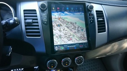 Головное устройство Citroen C-Crosser (2007-2012), Mitsubishi Outlander/XL (2006-2012), Peugeot 4007 (2007-2012) Tesla-Style