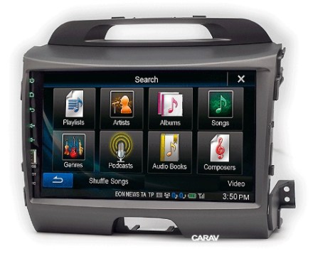 Рамка переходная KIA Sportage (SL) (10-16) для дисплея 9 дюймов, Серая