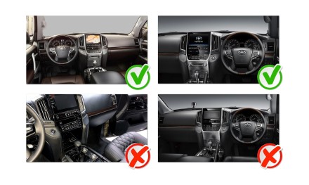 Установочный комплект для дисплеев 9 дюймов в Toyota Land Cruiser 2015 - 2021 (для авто с 360) Тип2