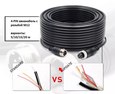 Монитор 7 дюймов с поддержкой AHD с разрешением 1024*600 (IPS) под кабель М12 на кронштейне