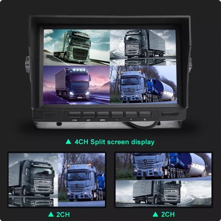 Видеорегистратор 7 дюймов с поддержкой 4 AHD-камер с разрешением экрана 1280х720 (IPS) на скобе